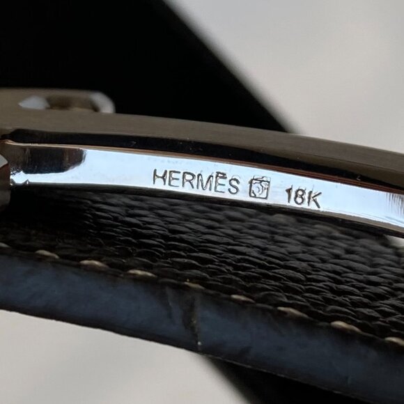 Hermès Reversible Leather Belt with 18K Plated H Buckle Black/Brown Size 95/38 - Picture 2 of 12
